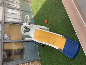 Kids Mickey Plastic Slide With Basket Ball Hoop (180x76x94cm