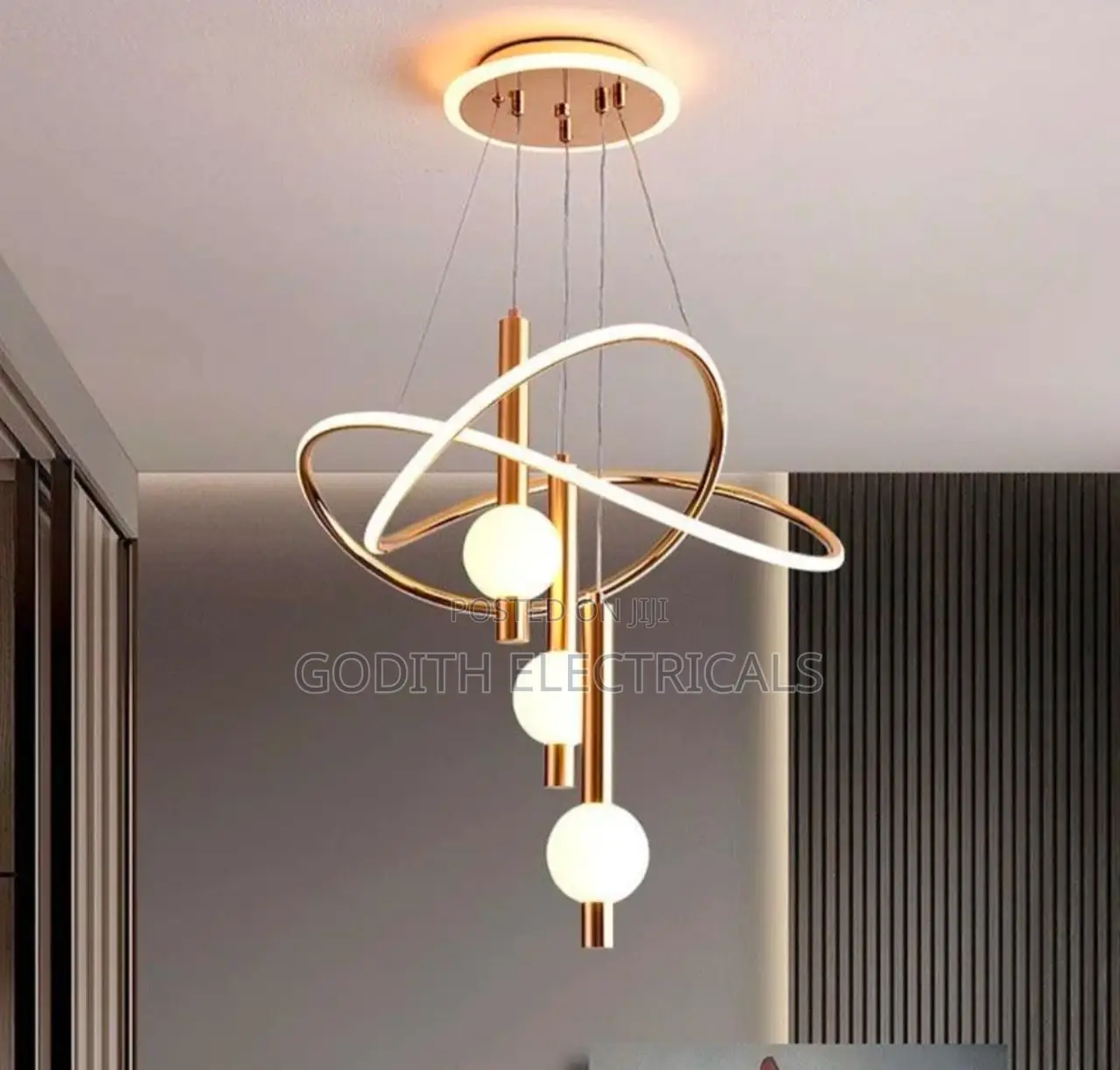 Gold Pendant Light With 3colors