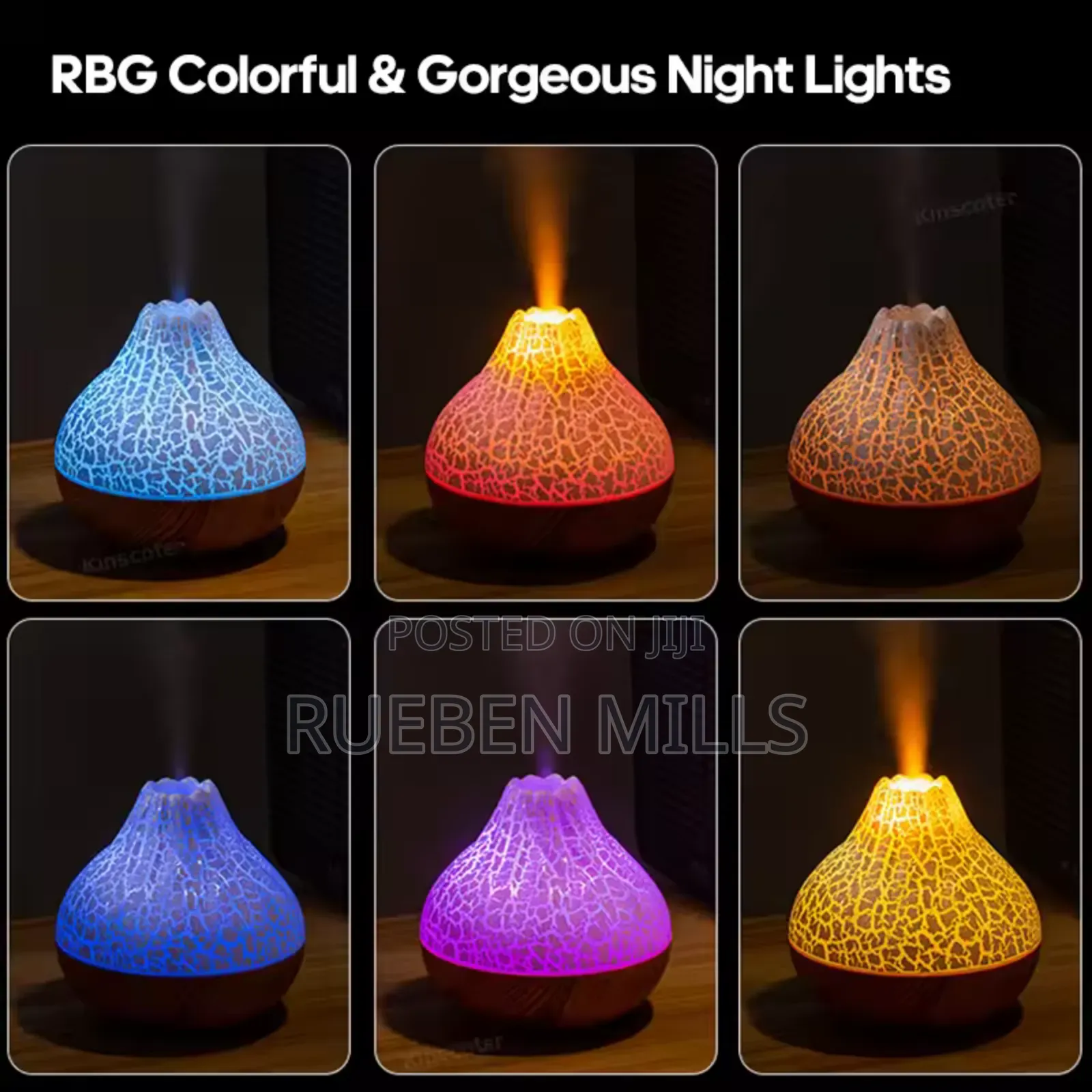 Colorful Display Volcano Air Diffuser Humidifier Freshener