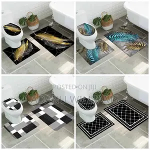 3pcs Non-Slip Bathroom Rugs (Available in Different Colors)