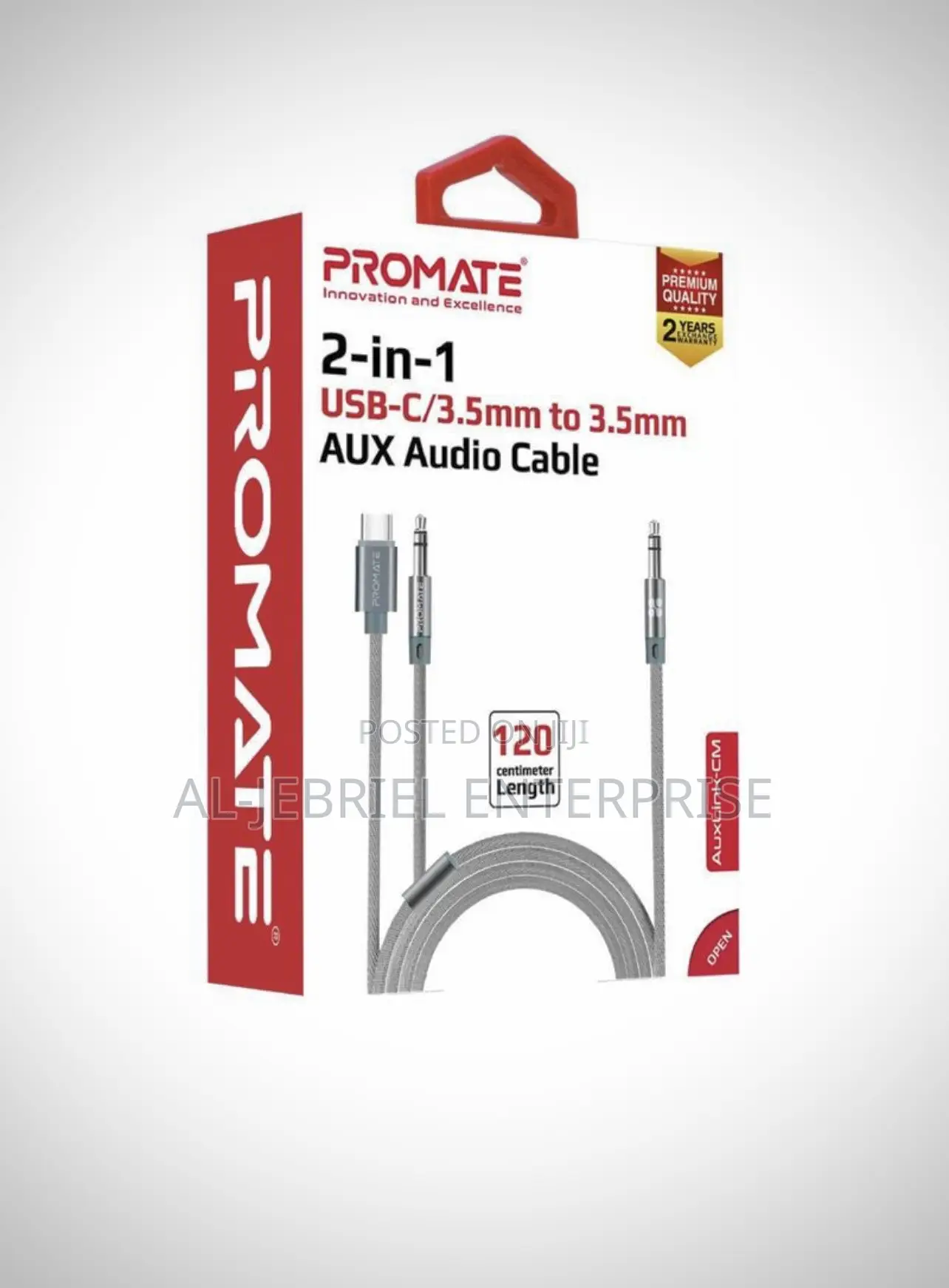 Promate AUX Connector to USB-C Cable —AUXLINK-CM