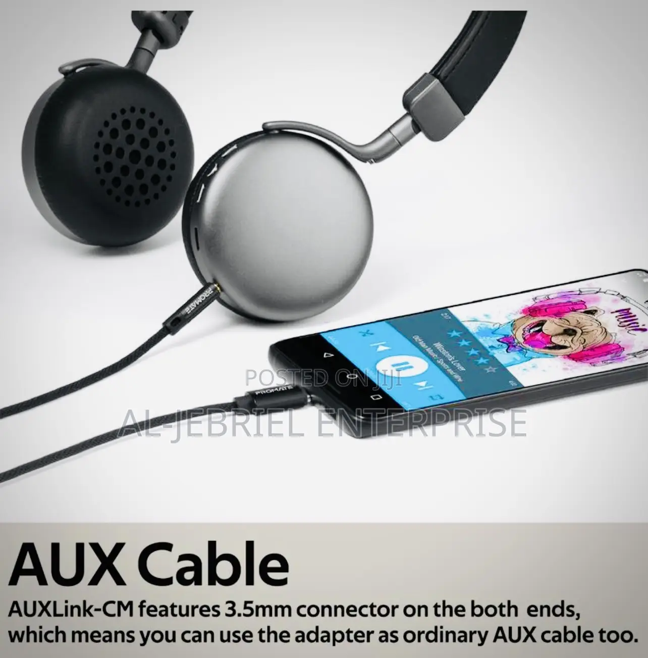 Promate AUX Connector to USB-C Cable —AUXLINK-CM