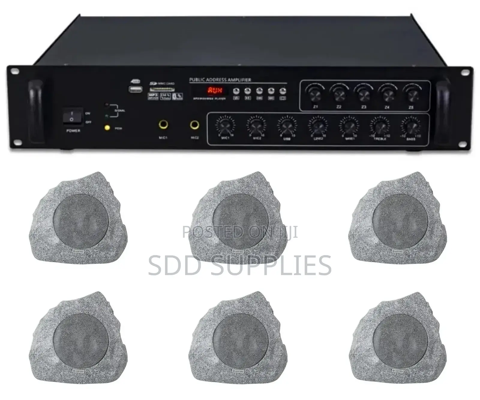 6pcs of 6" Rock Design Speaker High Power 650w Amplifier