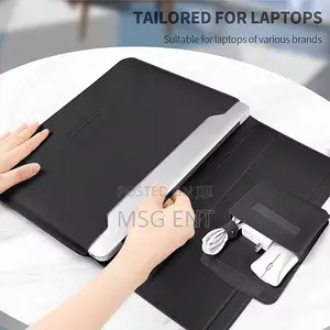 Waterproof Leather Laptop Case, Doubles as a Stand