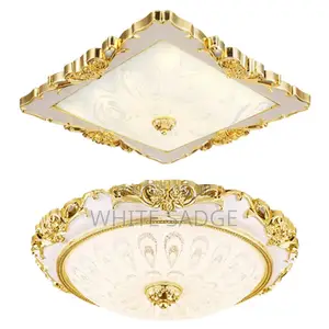 Frosted Glass White and Gold Ceiling Light