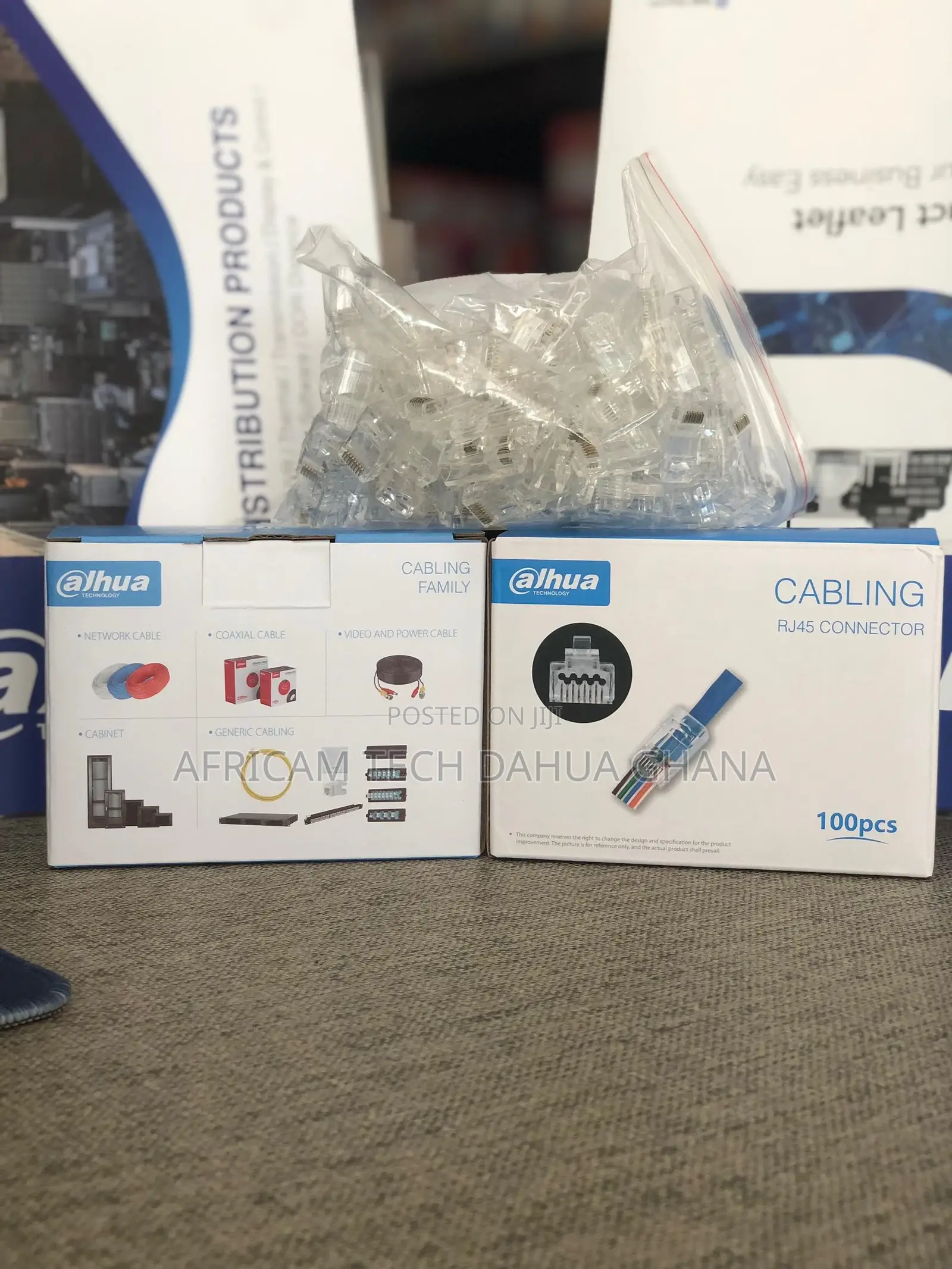 Dahua Utp Cat6 15u" Pass Through Rj45 Connector 100pcs