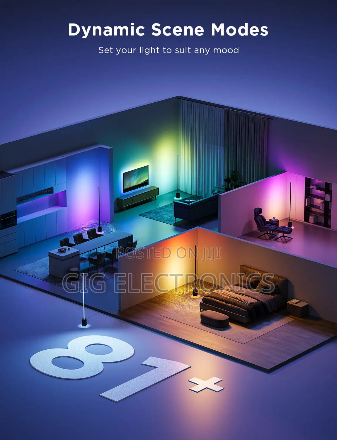 Govee Floor Lamp Pro, RGBIC LED Lamp With Bluetooth Speaker