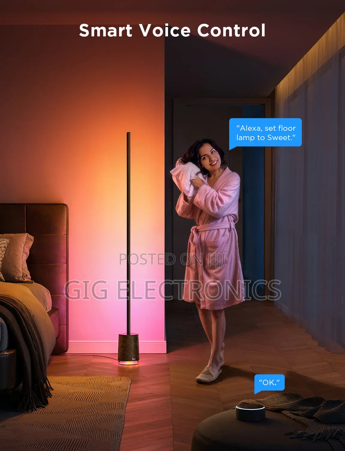 Govee Floor Lamp Pro, RGBIC LED Lamp With Bluetooth Speaker
