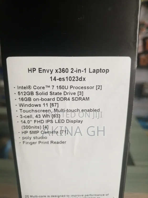 New Laptop HP Envy 14 16GB Intel Core I7 SSD 512GB 3