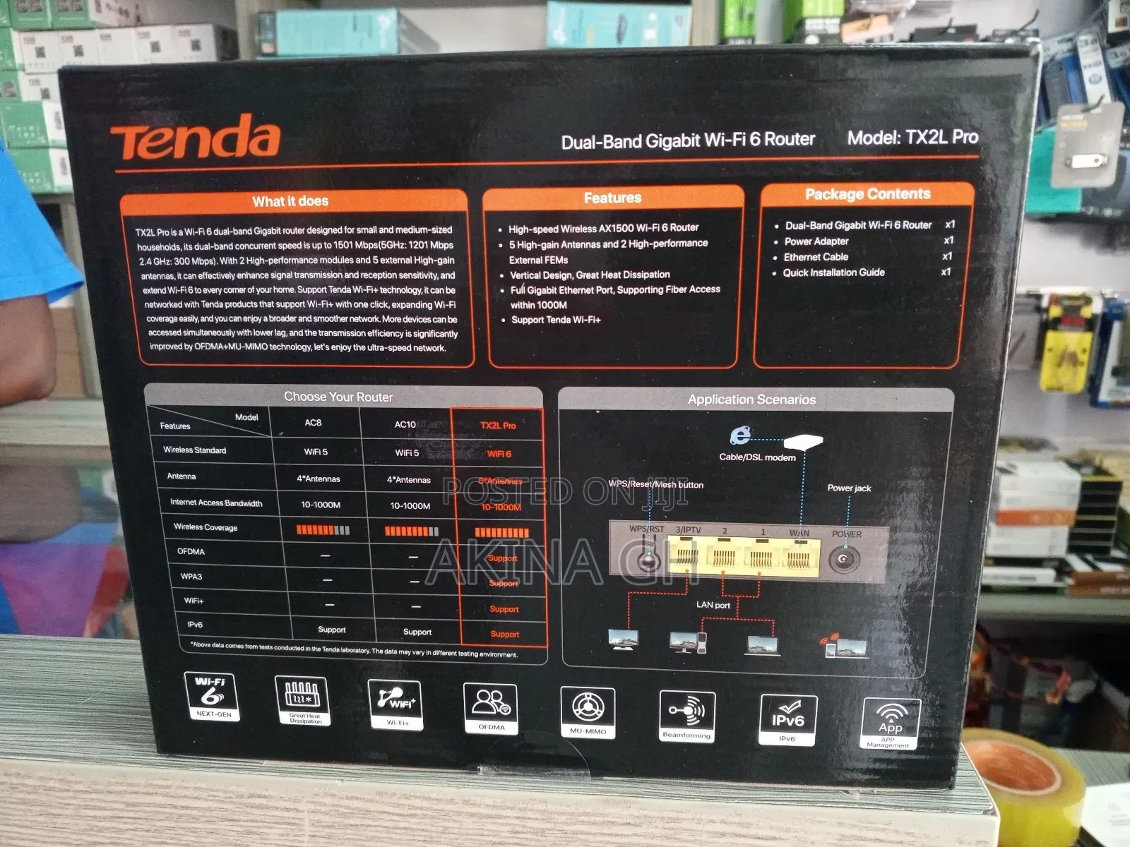 Tenda Dual Band Gigabit Wi-Fi 6 Router Ax1500 Tx2l Pro