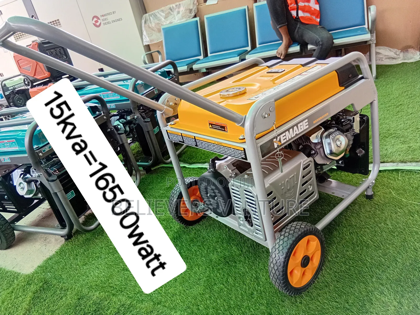 Wheeled Japan Made 16500watt Kemage Generator 15kva