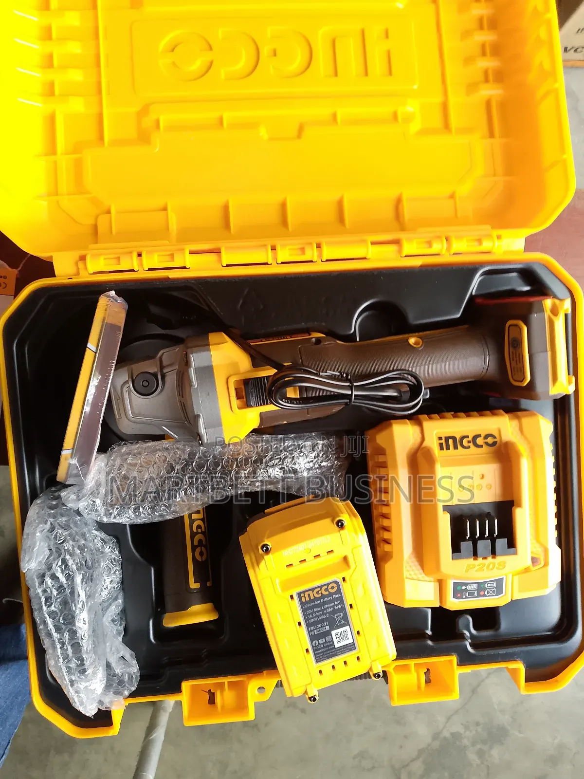 Chargeable Cordless Angle Grinder With Accessories Incco