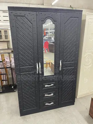 Imported Three Doors Wardrobe With Drawers and Mirror