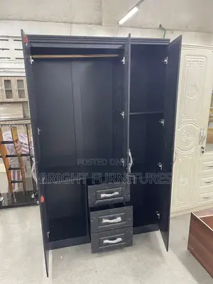 Imported Three Doors Wardrobe With Drawers and Mirror