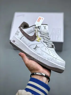 Louis Vuitton X Nike Air Force 1 Low White Brown Sneakers