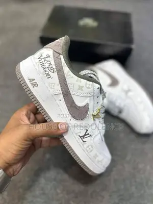 Louis Vuitton X Nike Air Force 1 Low White Brown Sneakers