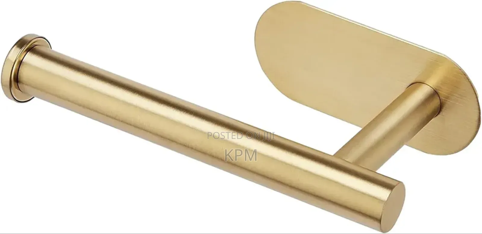 No Drill Adhesive Toilet Roll Holder Gold Color