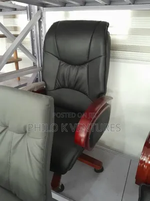Leather Wood Swivel Chair