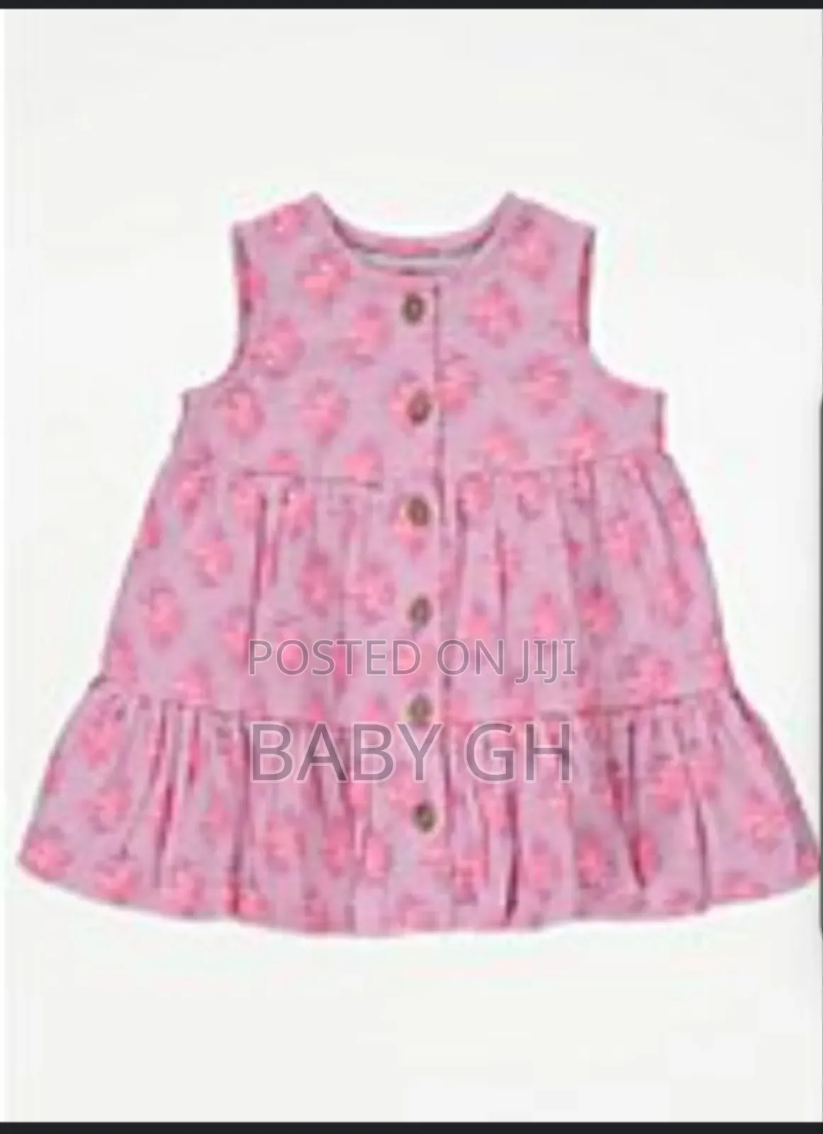 Pink Floral Tiered Dress for 0-3 Months