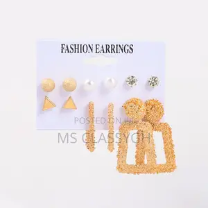 Earrings Combination Set Simple Hollow Pearl Tassel Earrings