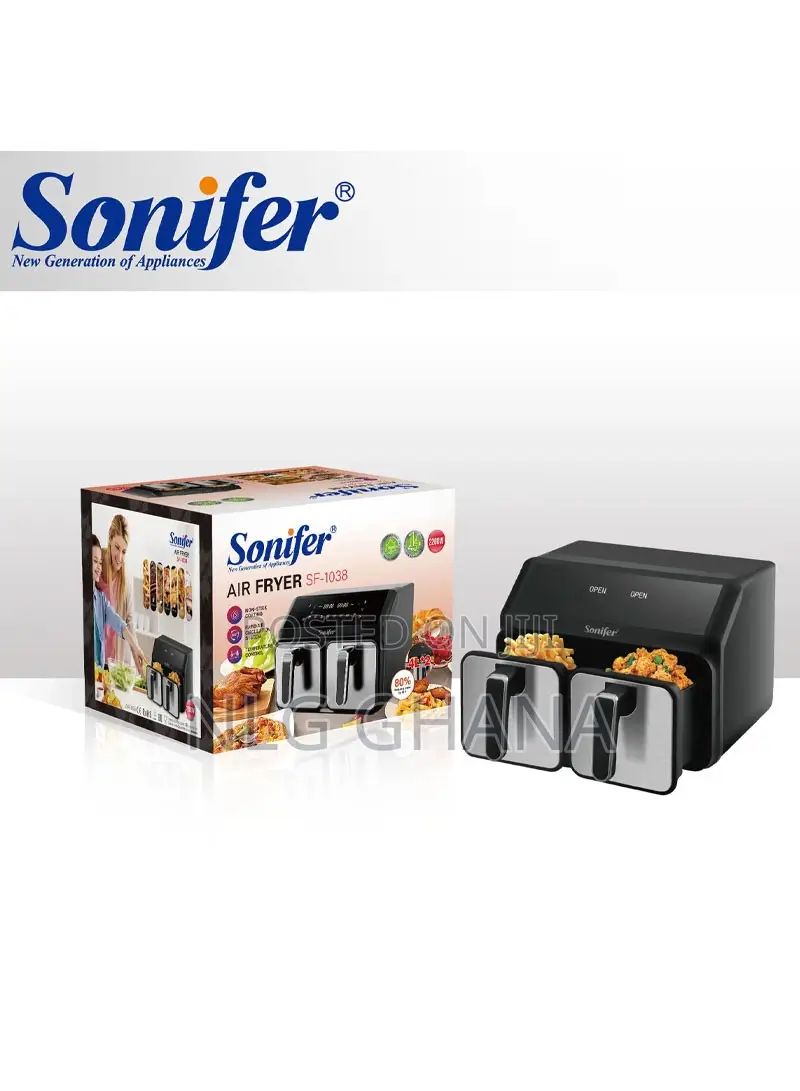 2200W 4L+4L Dual-Pot Digital Air Fryer With Touch Control