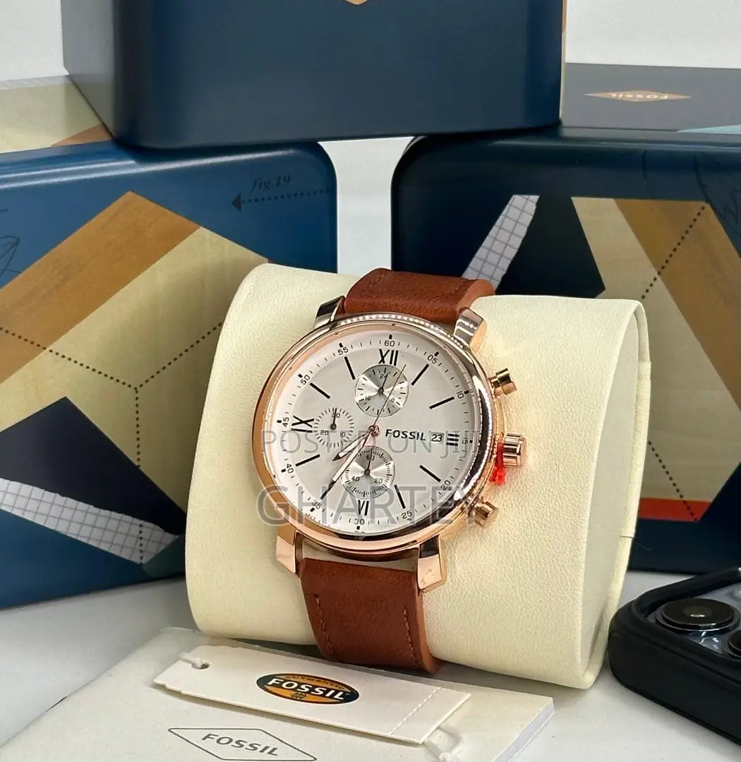 Business Chronograph Men’S Fossil Leather Strap Watch