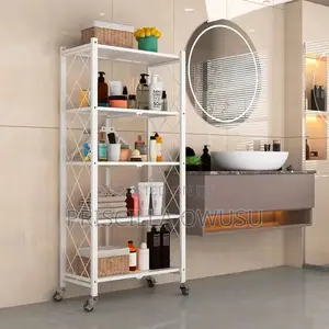 5 Tiers Multi-Purpose Foldable Metal Storage Shelf/ Rack