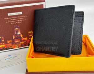 Prada Quality Soft Leather Pocket Wallet for Men