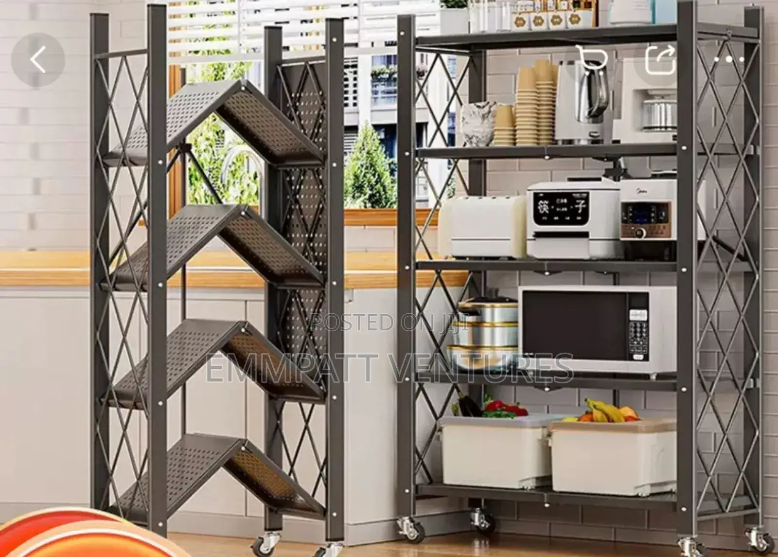 Kitchen Shelves 5 Tier Black Colour