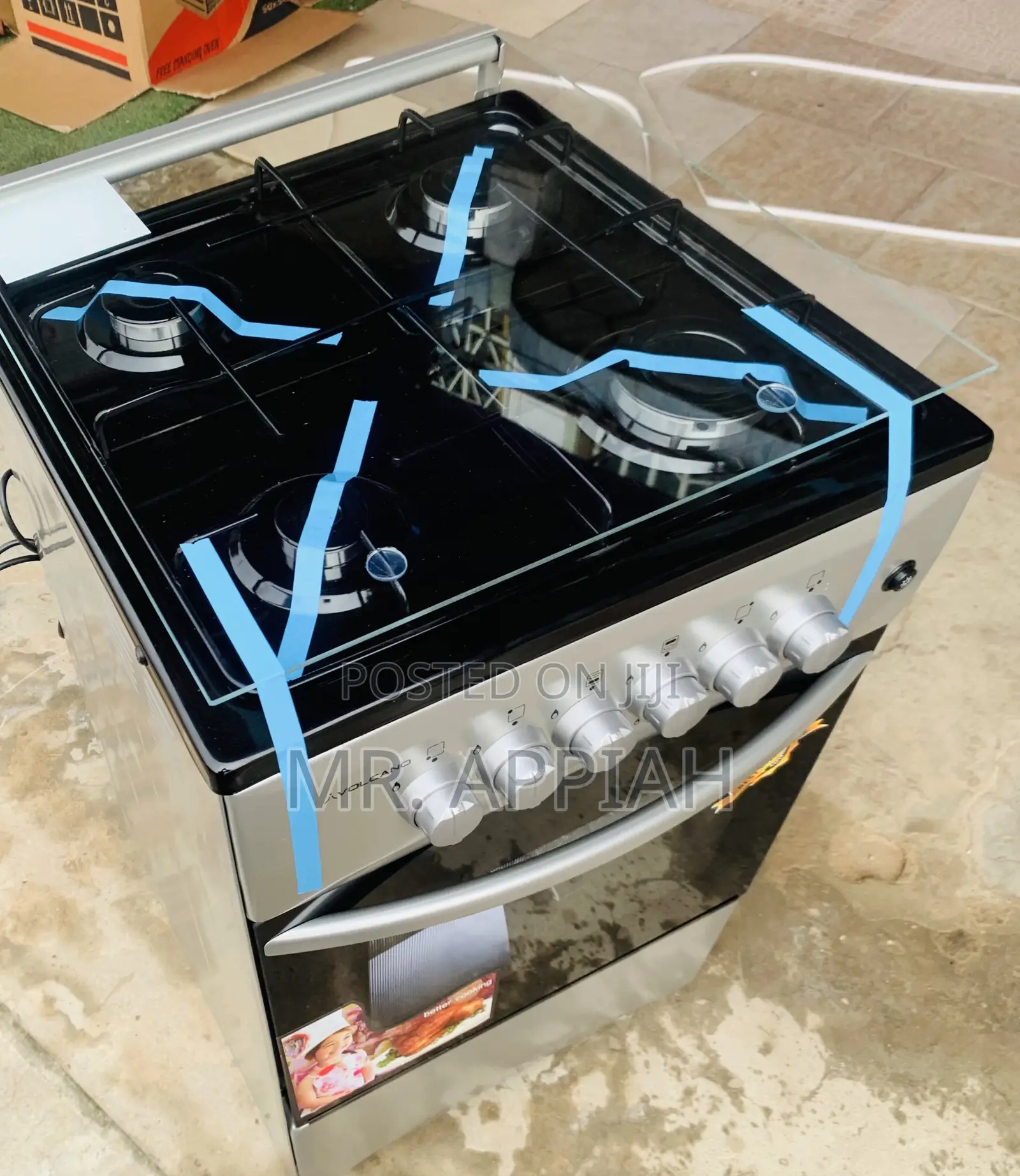 Fabulous Volcano 50x50 Gas Oven 4 Burner(Gray).