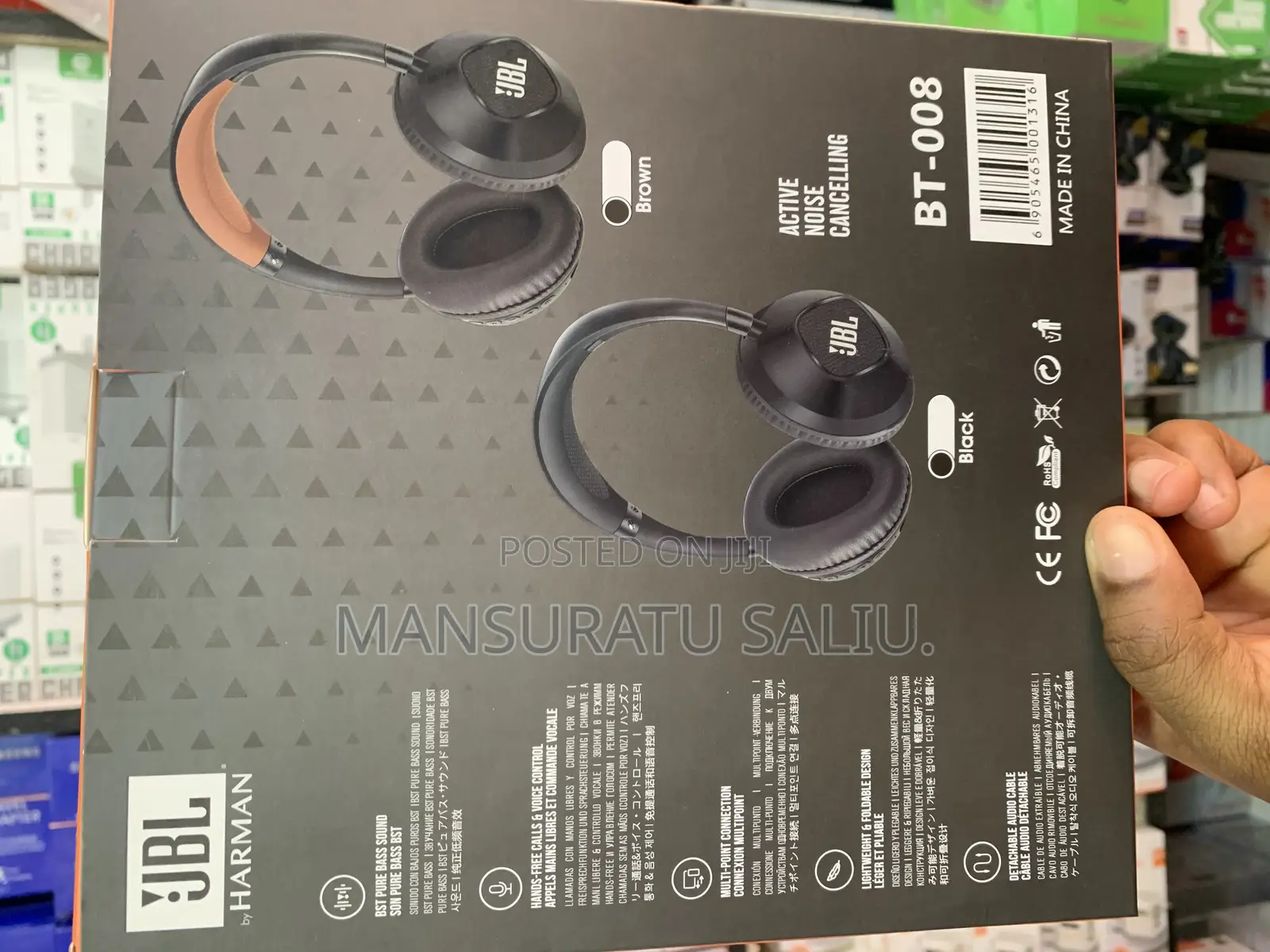 JBL Head Phone Active Noise Cancelling Bt -008 Wireless *