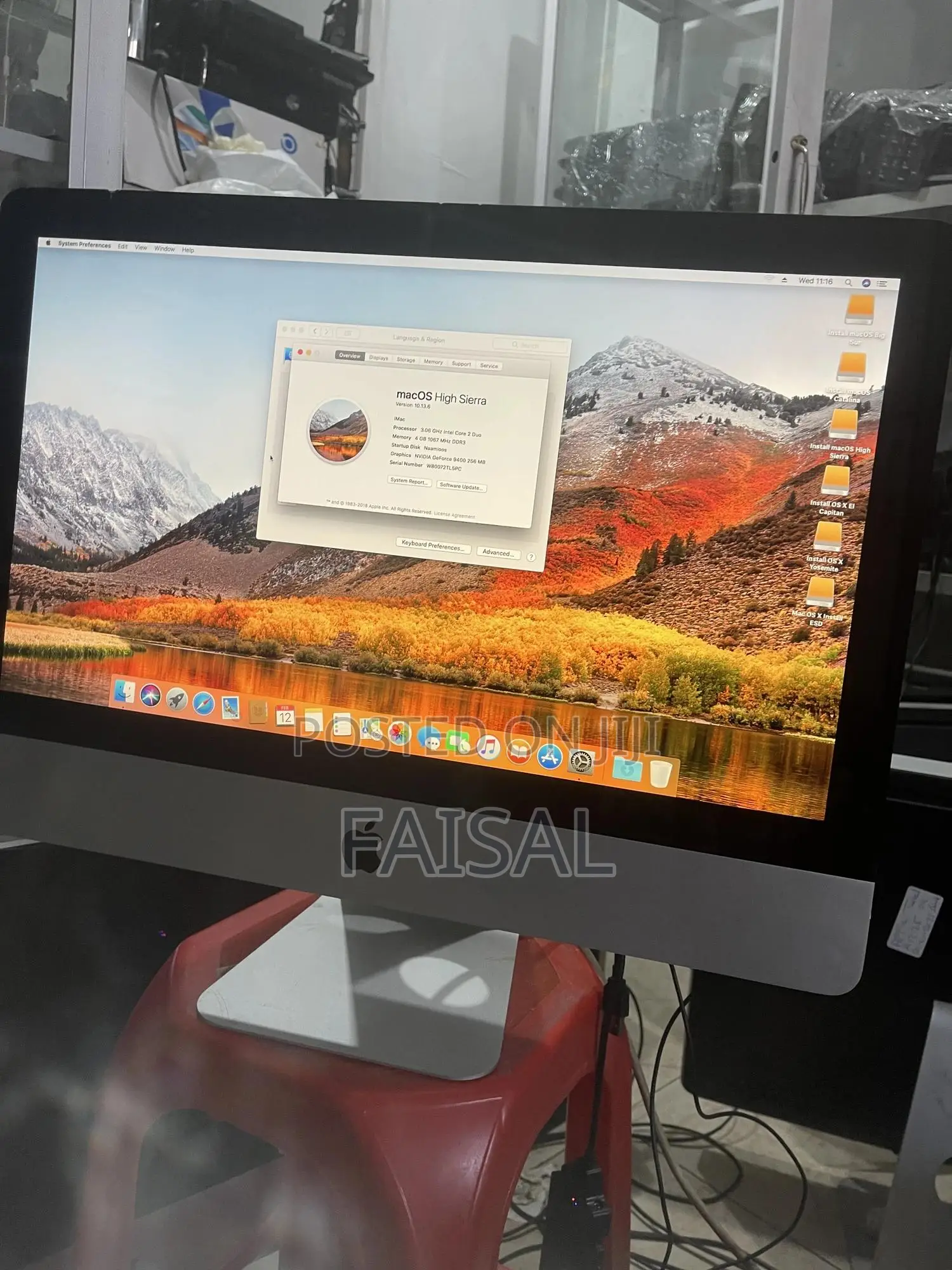 Desktop Computer Apple iMac 4GB Intel Core 2 Duo HDD 500GB