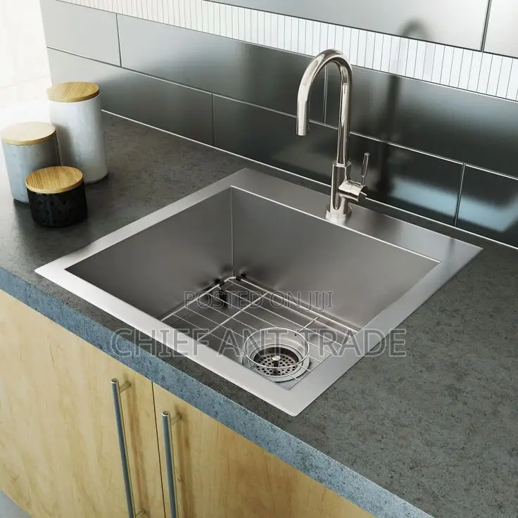 Single Kitchen Sink. Silver. 6045.