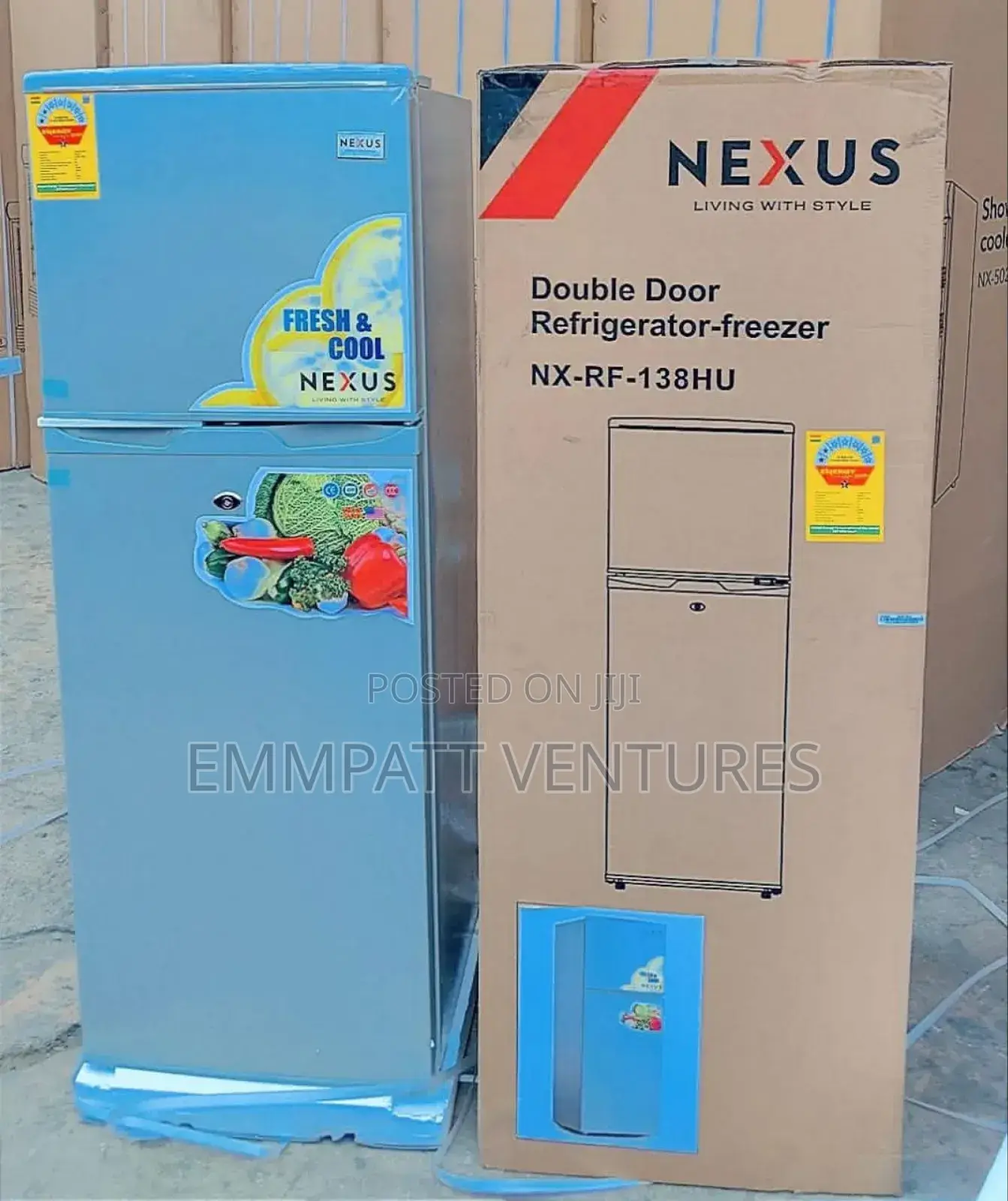 Nexus Double Door Refrigerator Freezer 130L