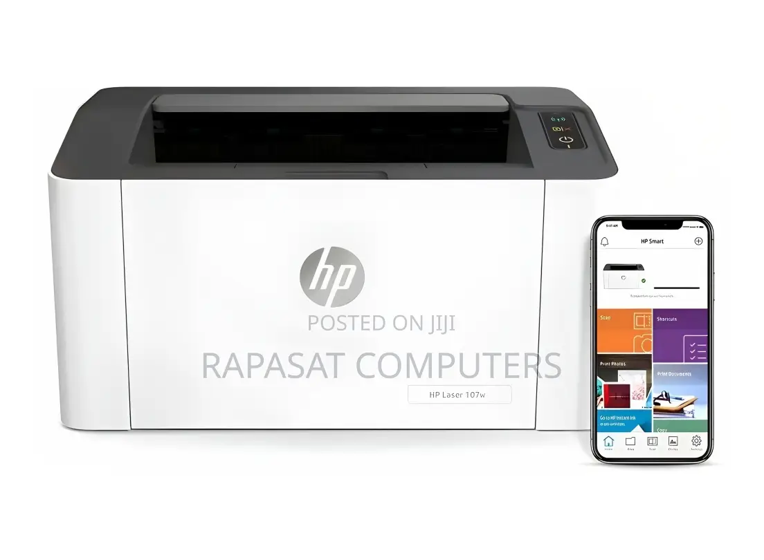 HP 107w Laser Printer, White