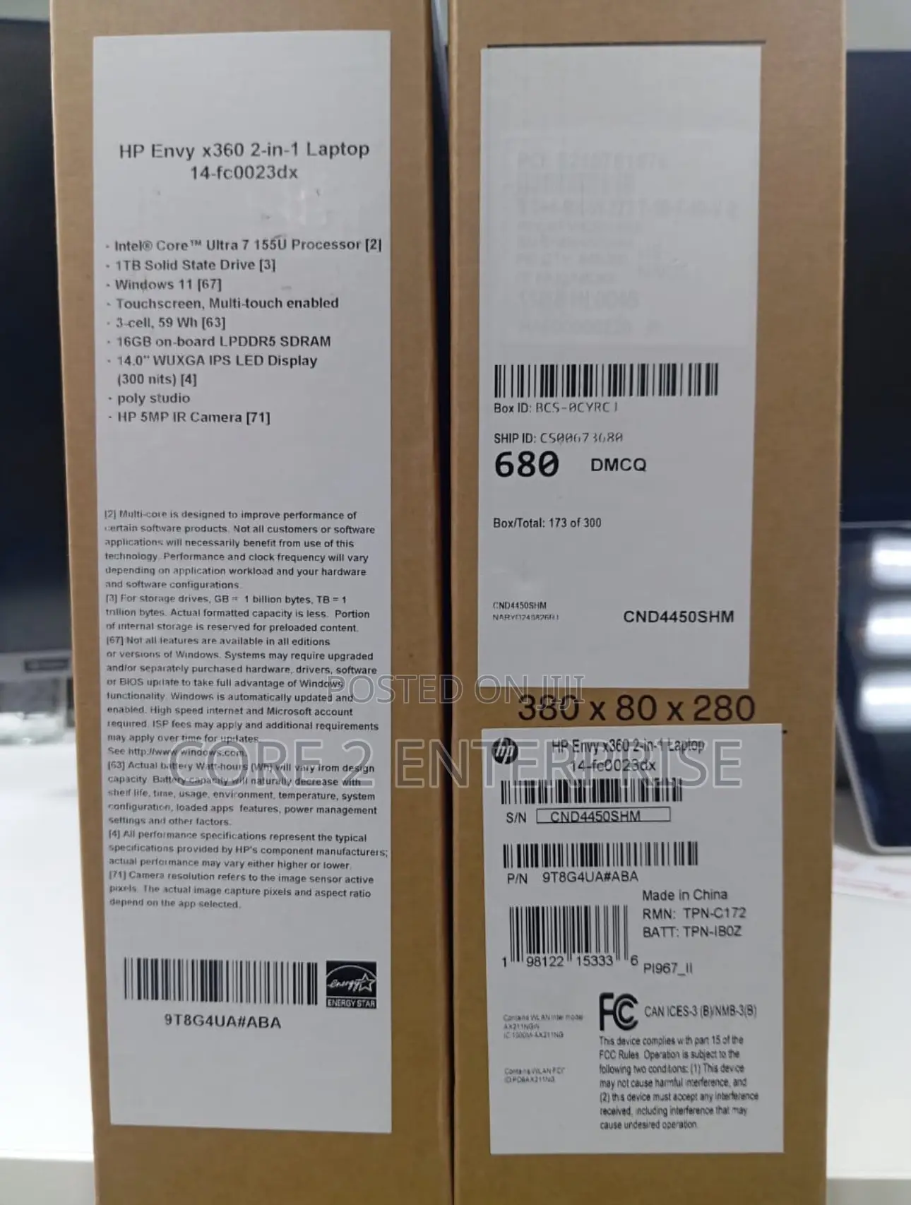 New Laptop HP Envy 14 16GB Intel Core Ultra 7 SSD 1T