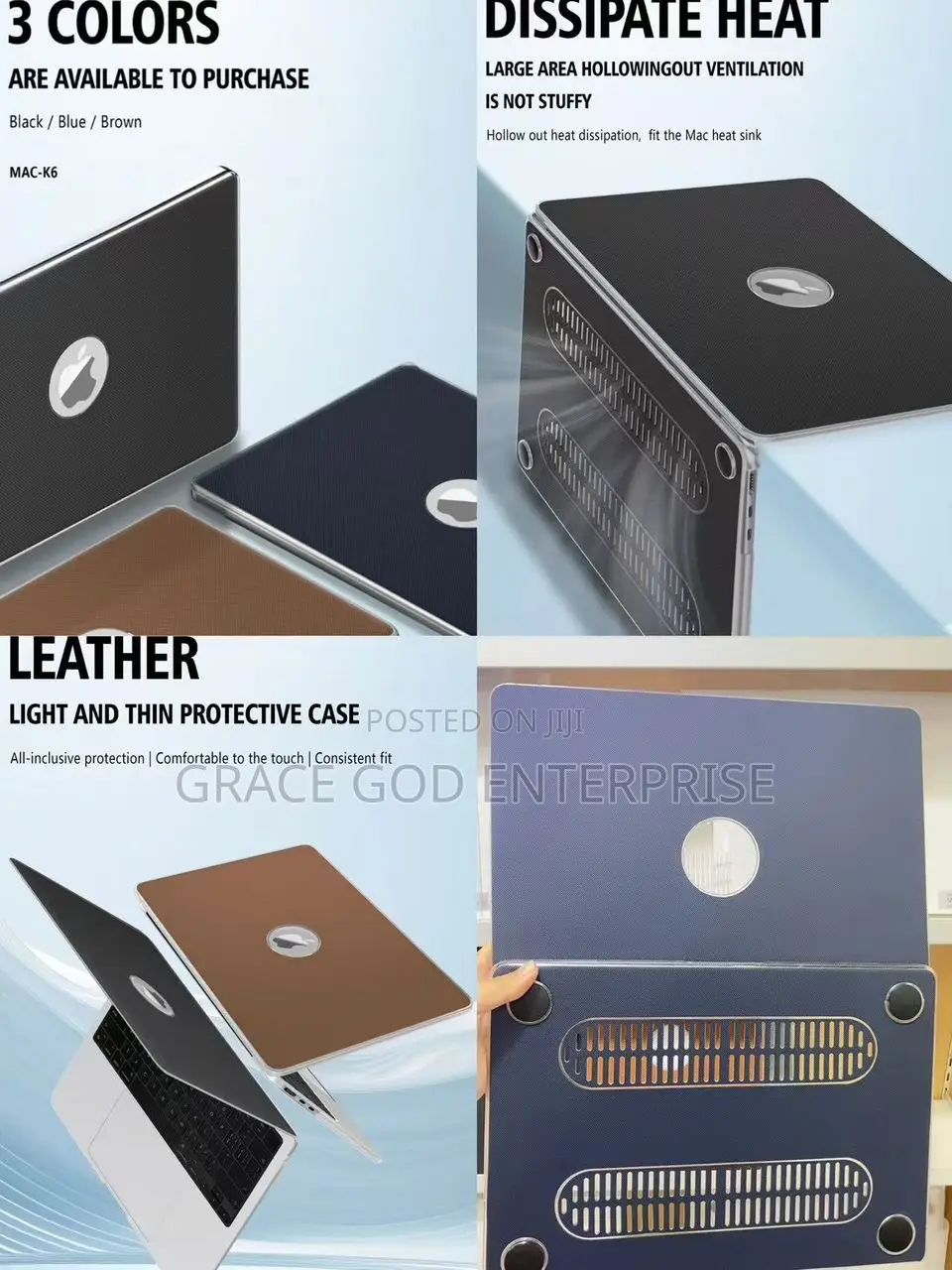 Piblue Leather Macbook Cases for Pro 13 Inches 2016-2024