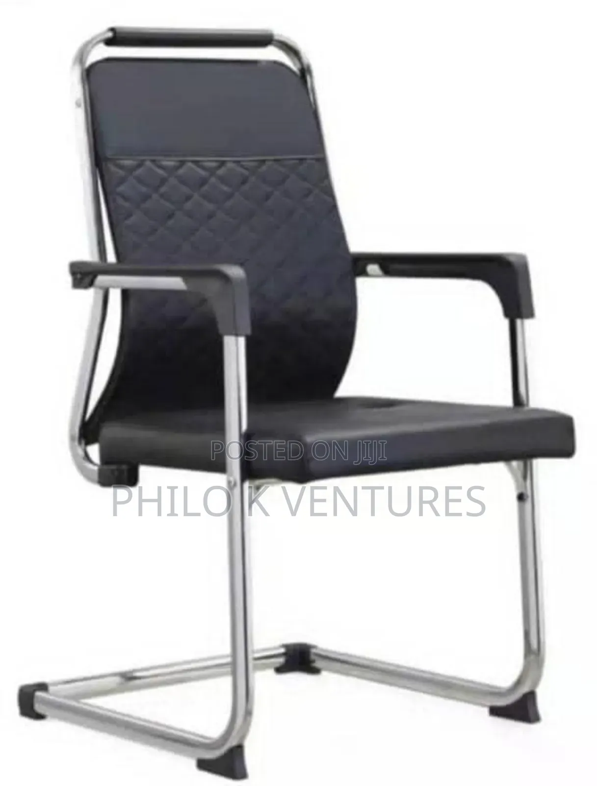 Leather and Metal Visitors Chair