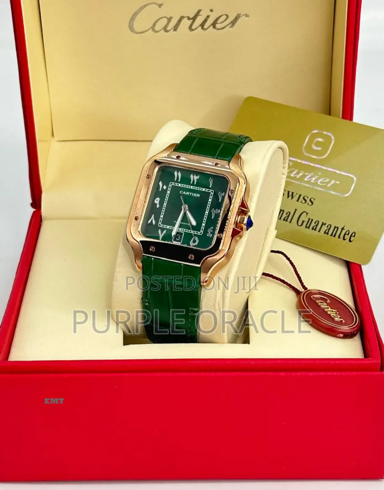 Cartier Genuine Leather Strap Watch For Gents