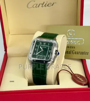 Cartier Genuine Leather Strap Watch For Gents
