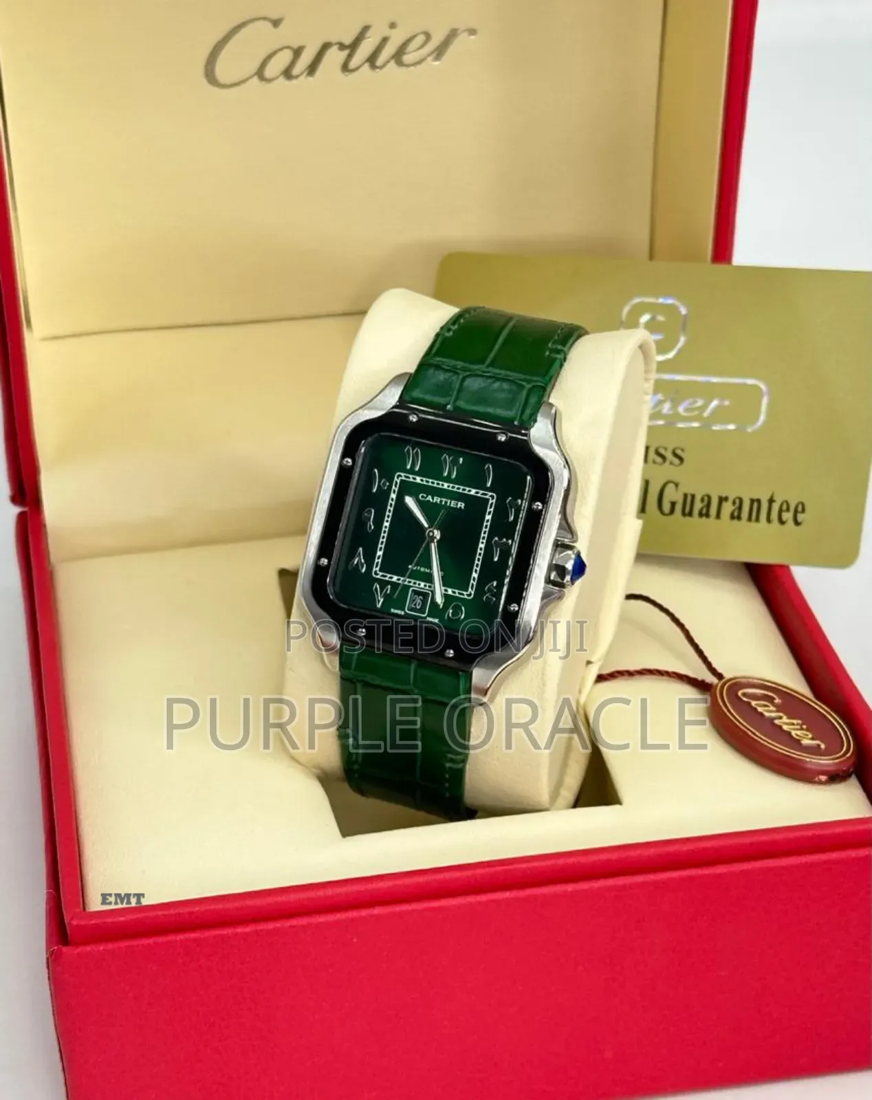 Cartier Genuine Leather Strap Watch For Gents