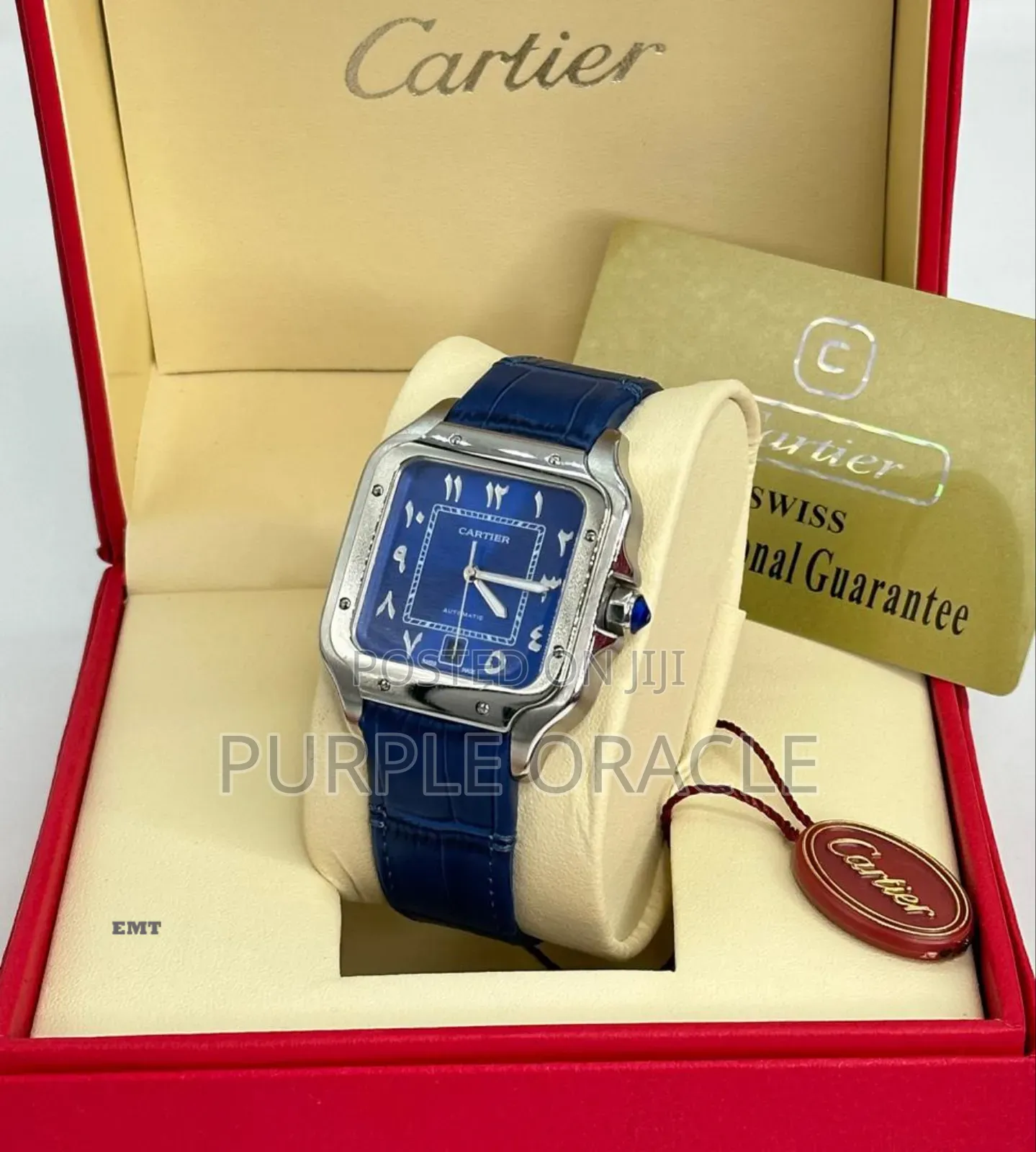 Cartier Genuine Leather Strap Watch For Gents