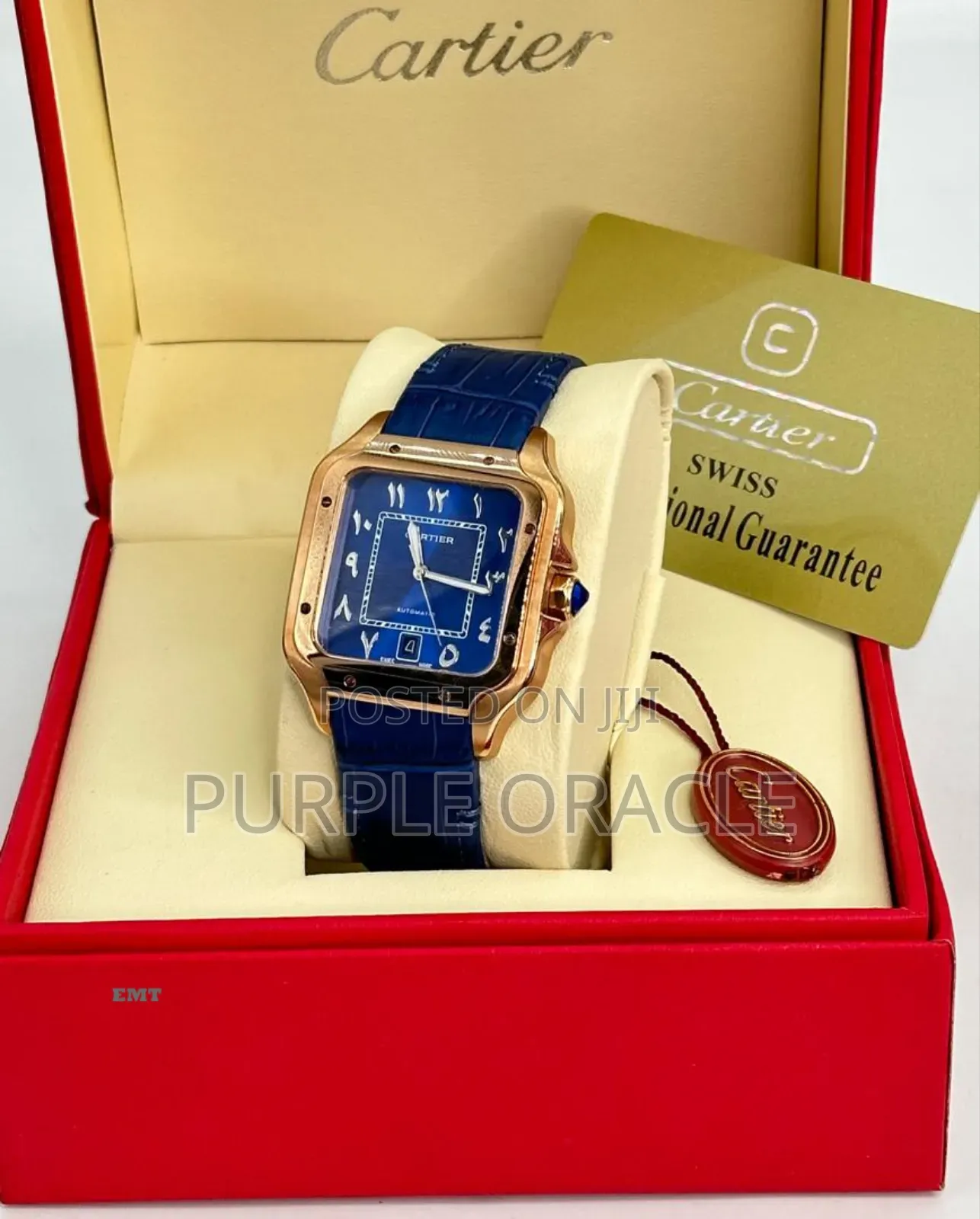 Cartier Genuine Leather Strap Watch For Gents