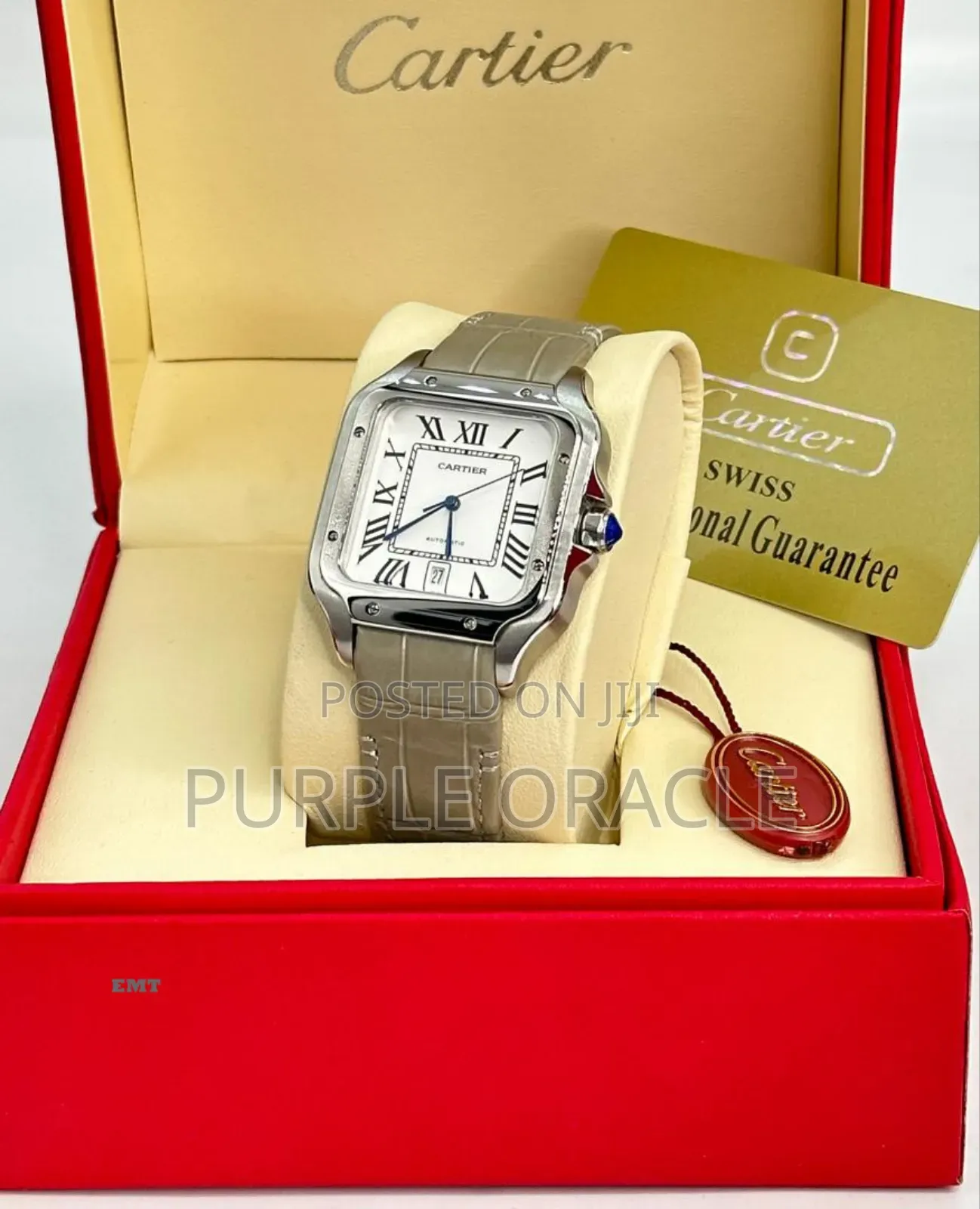 Cartier Genuine Leather Strap Watch For Gents