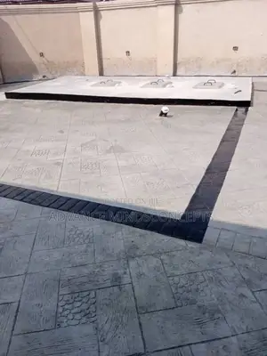 Square Wood ( Silver) Stamp Concrete