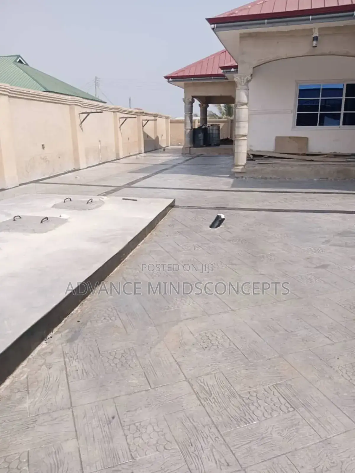 Square Wood ( Silver) Stamp Concrete