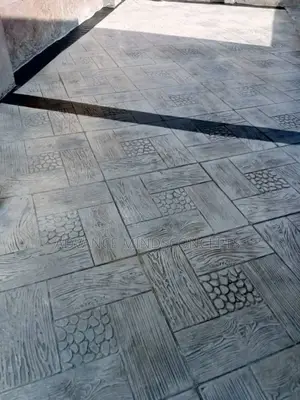 Square Wood ( Silver) Stamp Concrete