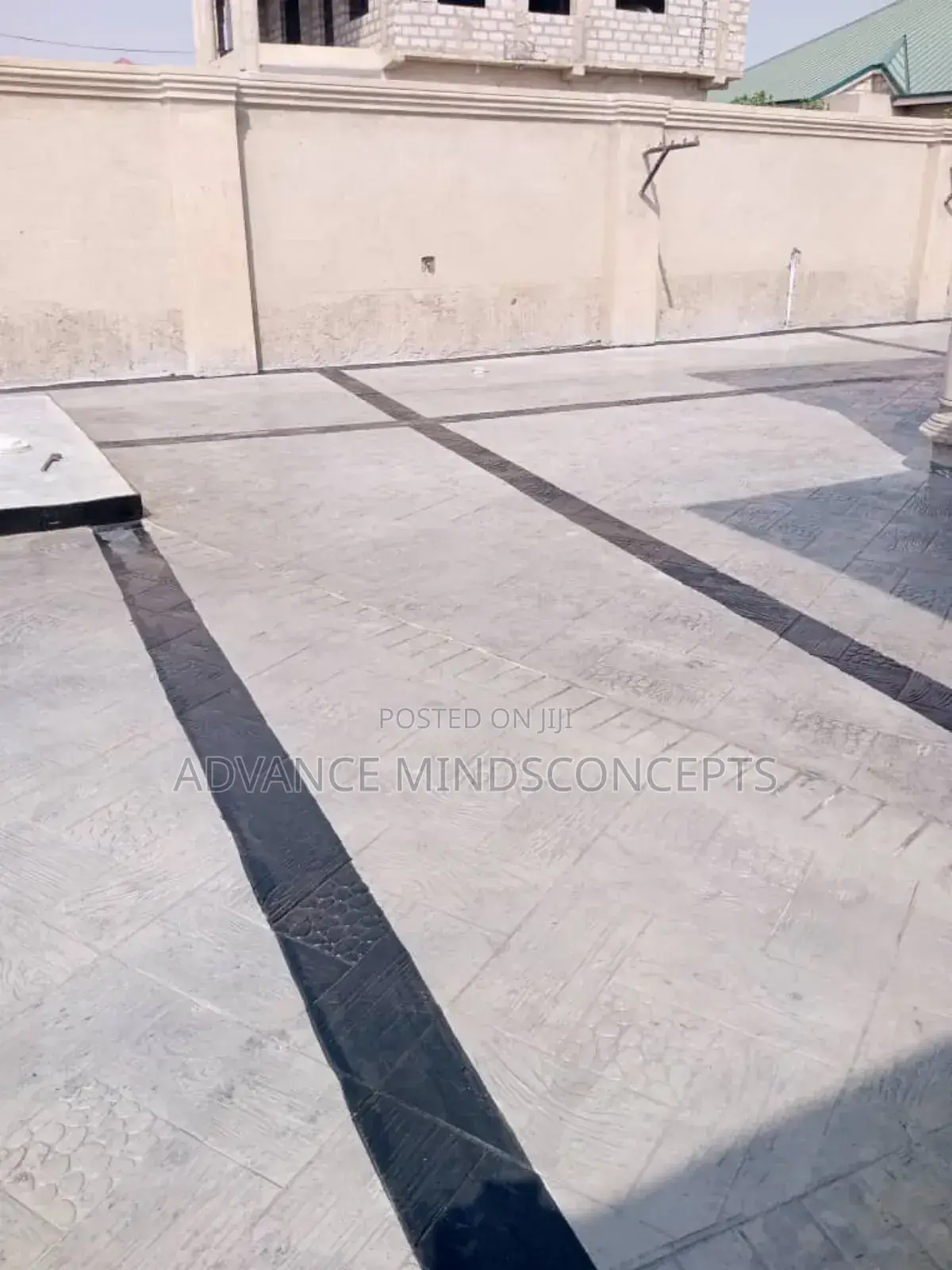 Square Wood ( Silver) Stamp Concrete