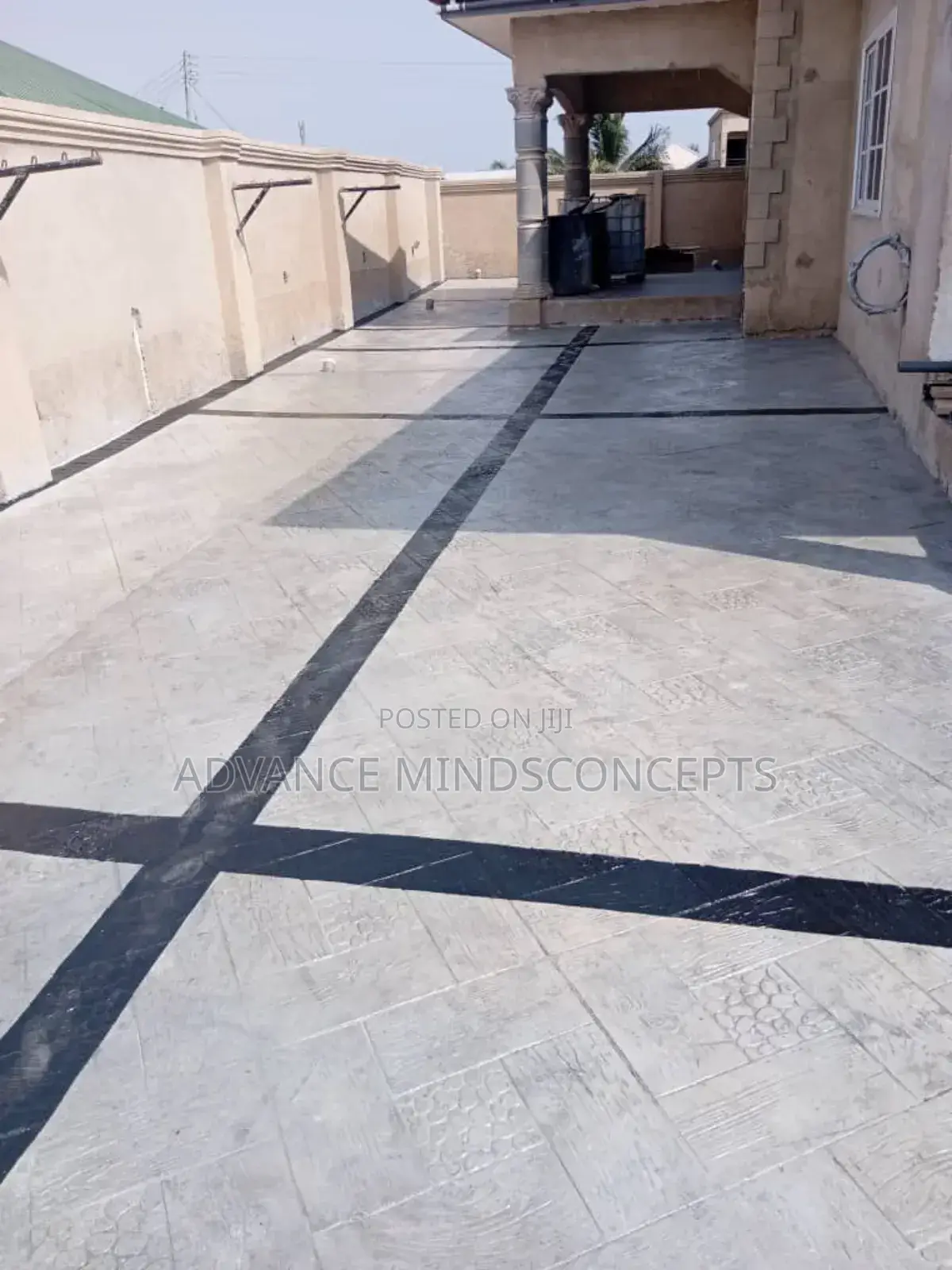 Square Wood ( Silver) Stamp Concrete