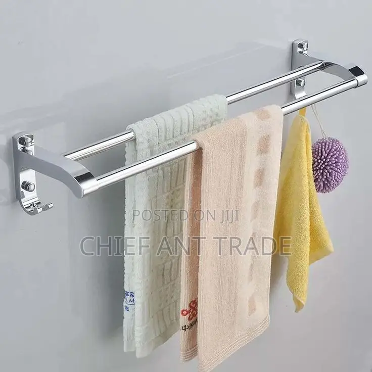 Double Towel Rack. Silver Towel Rail. Gj602k